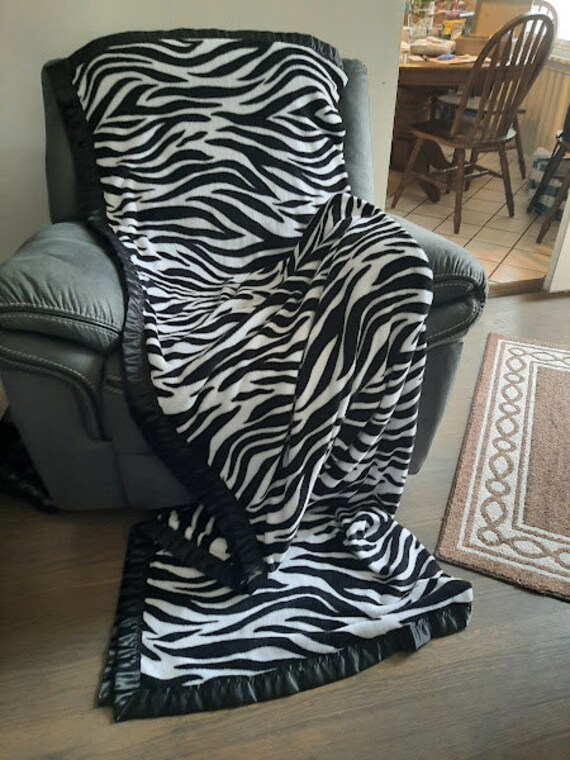 Zebra print fleece blanket cheap