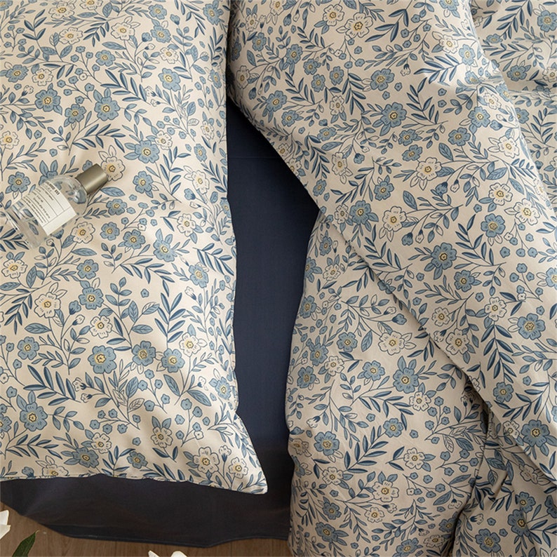 Little Blue Floral Duvet Cover Elegant Floral Duvet Covers Etsy