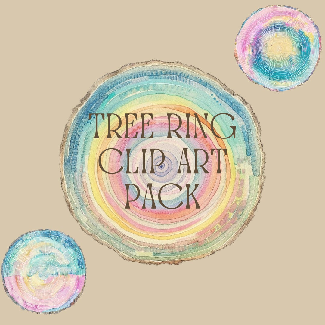 Tree Rings Clips Rt Pastel Tree Ring Clipart Pack – Earth Tone Pngs (digital Download) - Etsy