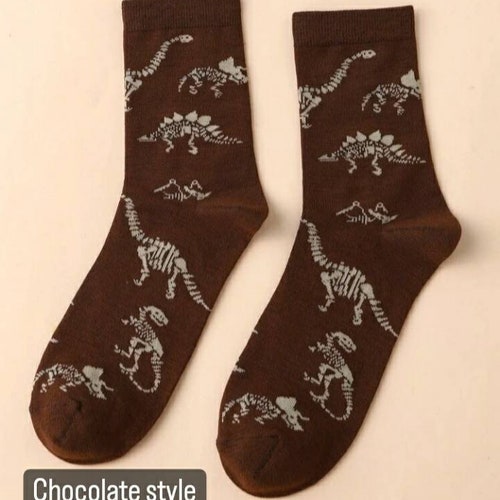 Men's Dinosaur Novelty Socks Blue & Black Casual Dino Etsy