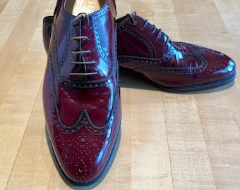 Rocznik 1980 Włoski burgundzki Salvatore Ferragomo elegancki, miękki orzech Oxfords