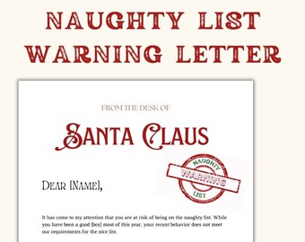 Naughty List Warning & Nice List Announcement, EDITABLE – Park Hopper Supply