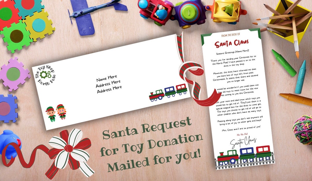 Personalized Toy Donation Letter From Santa, MAILED FOR YOU, Old Toys