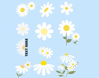 Daisy SVG PNG Flower Download, Daisy Clipart, cut files for Cricut, Vector Cut file, Spring Daisy, Flower Illustration, Floral Retro