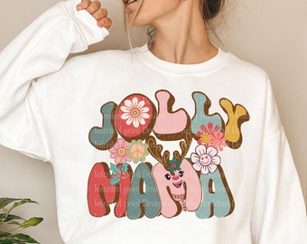 PNG retro navideño, PNG de Feliz Mamá, diseños para sublimación, PNG vintage, PNG de carita sonriente, diseño para camisetas navideñas, descarga digital, PNG