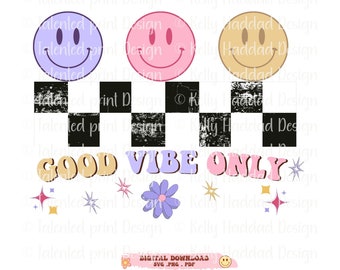 Smile face PNG Groovy trendy png Shirt designs Good Vibes Gift retro Sublimation design Boho digital download Hippie Retro kids shirts