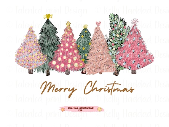 Merry Christmas Pink & Green Tee Merry Christmas Pink & Green Tee