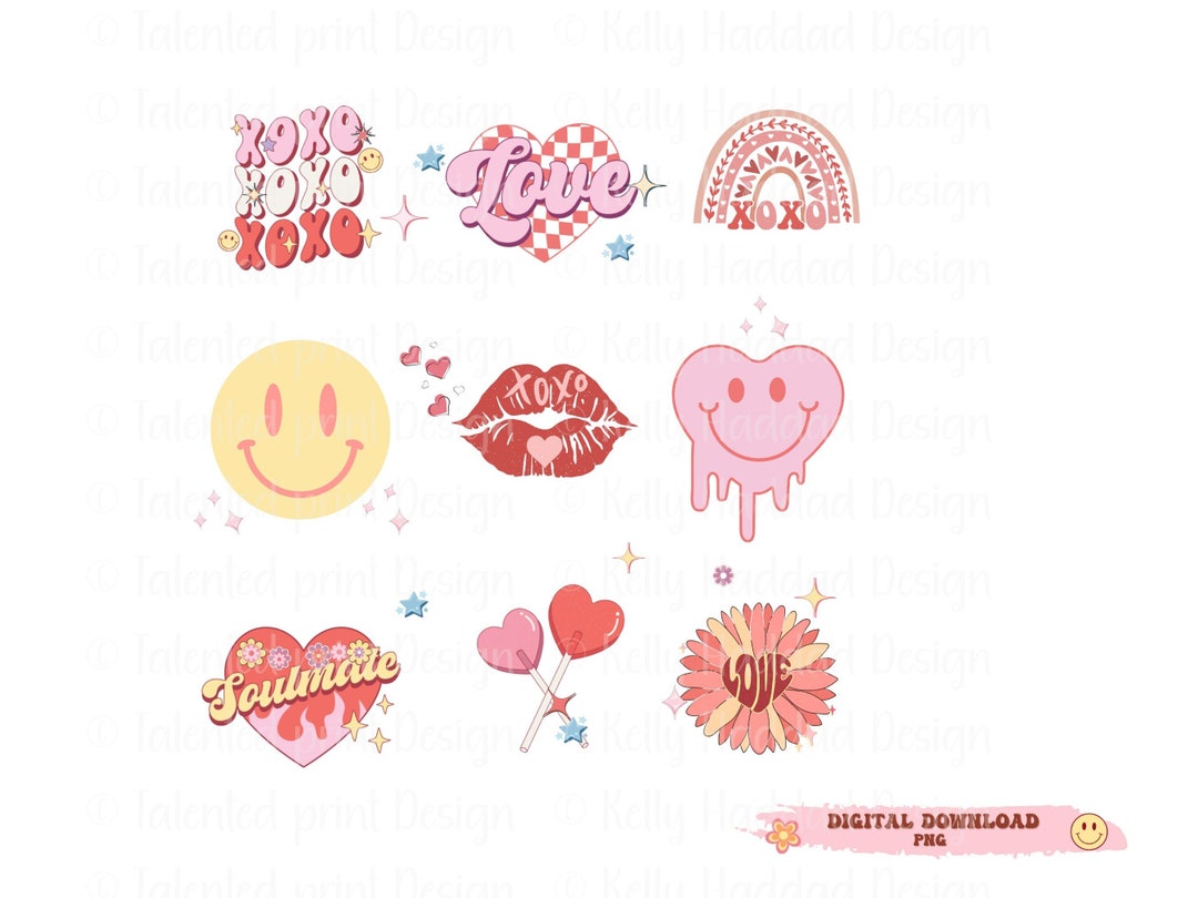 Retro Valentine PNG , Groovy Valentine Png, Funny Valentine's PNG ...