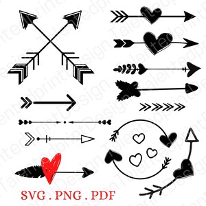 Arrow SVG | Arrow Bundle svg | Arrow cut file | Arrow clipart |Boho Tribal arrows with heart | Arrow Circle svg