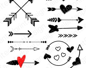 Arrow SVG | Arrow Bundle svg | Arrow cut file | Arrow clipart |Boho Tribal arrows with heart | Arrow Circle svg