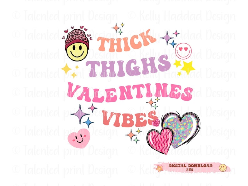 INSTANT DOWNLOAD Thick Thighs and Valentine Vibes PNG -retro Valentines ...
