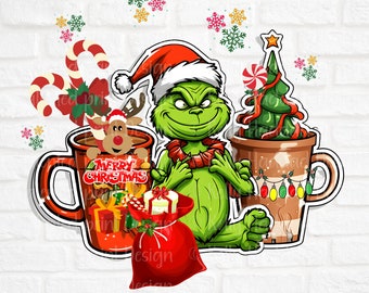 Grinch Coffee Drink Png,Christmas Sublimation Designs,Christmas png,Coffee Sublimation Png,Christmas Drink Design,Christmas Grinch Png