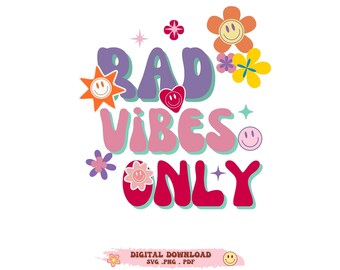 Good vibes svg PNG, positive svg, hippie svg png, Smile png, Retro Sublimation Design Downloads,70s Svg, Motivational Svg