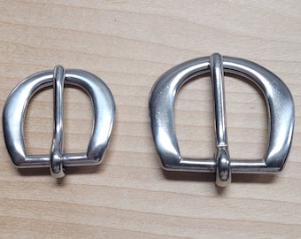 Heel bar buckle- stainless steel- available for 3/4 inch, 1 inch wide belt straps