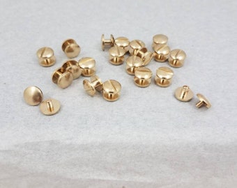 Solid Brass Chicago Screw Rivets Available in 4mm 5mm 6mm 