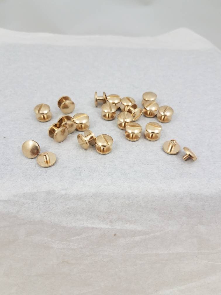 Solid Brass Chicago Screw Rivets Available in 4mm 5mm 6mm 