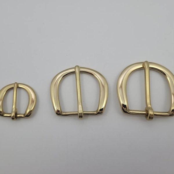 Heel bar buckle- solid brass- available for 3/4 inch, 1.25 inch and 1.5 inch wide belt straps