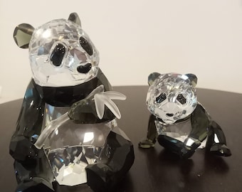 値下げ！SWAROVSKI スワロフスキー PANDAS パンダ 親子 2008年度