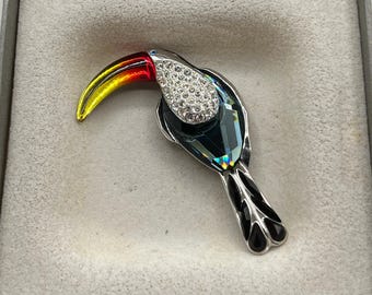 Swarovski Paradise Bord Belyaka Toucan Brooch #277814 - Etsy