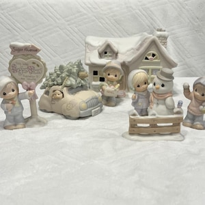Precious Moments Sugar Town Sam&#39;s House 7pc Set #531774