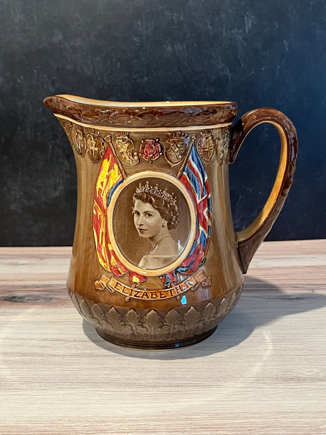 Royal Doulton Coronation of Queen Elizabeth Embossed Pitcher - Etsy