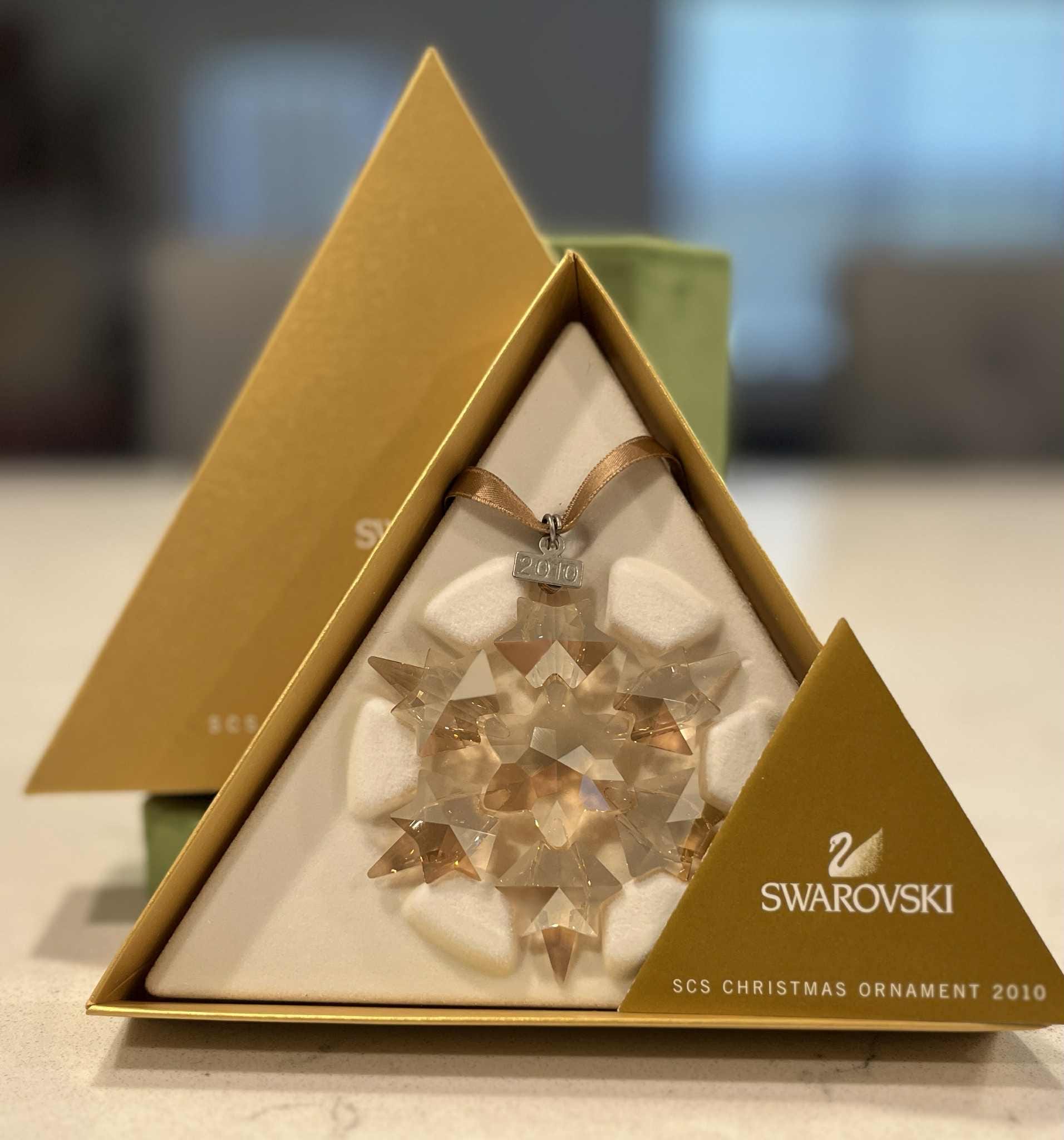 Swarovski 2010 Gold Christmas Ornament #1054560 - Etsy