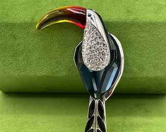 Swarovski Paradise Bord Belyaka Toucan Brooch #277814 - Etsy