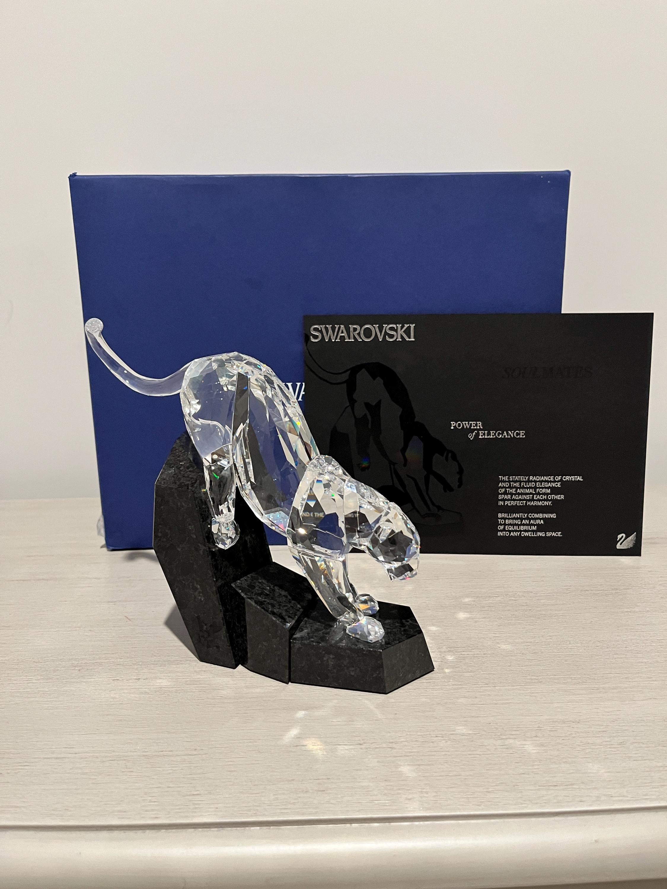 Swarovski　スワロフスキー　パンサー　ヒョウ　ソウルメイト作品　レア スワロフスキー ソウルメイト クリアパンサー #874337 限定版 - Etsy 日本