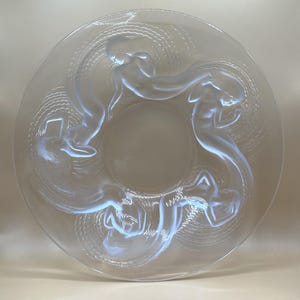 Rene Lalique Calypso flache 14-Zoll-Meerjungfrau-Schale/Schüssel