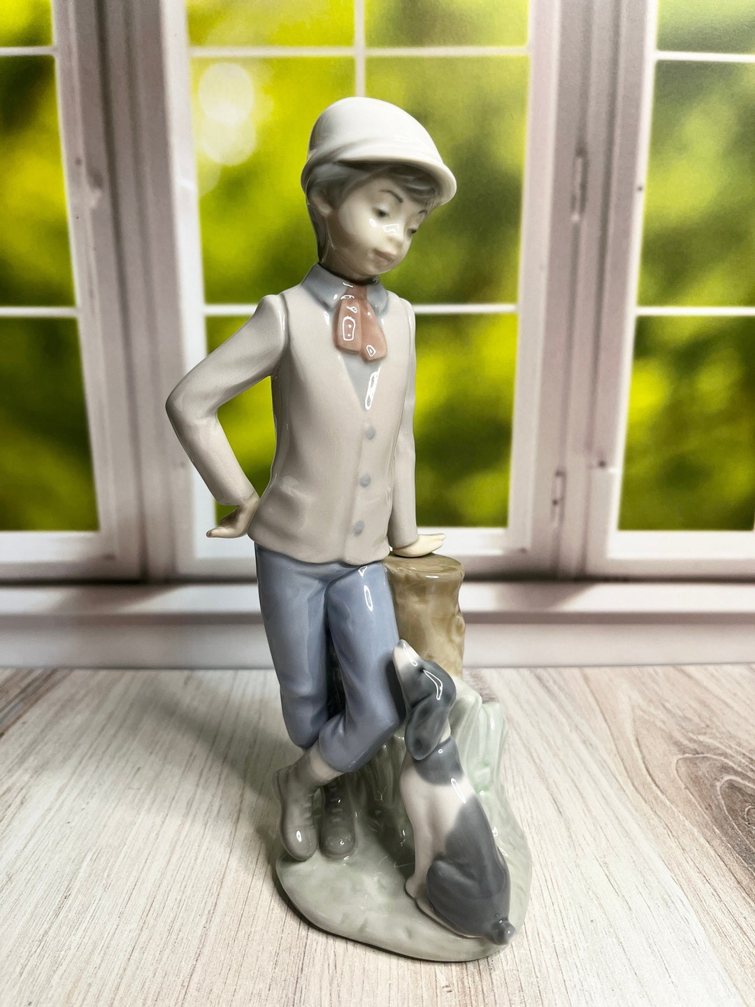Lladro NAO Boy With Puppy - Etsy