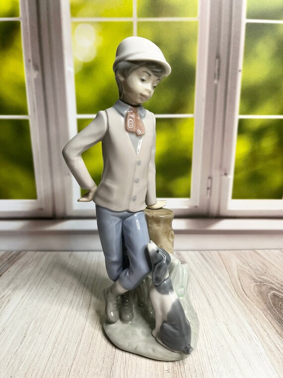 Lladro NAO Boy With Puppy - Etsy