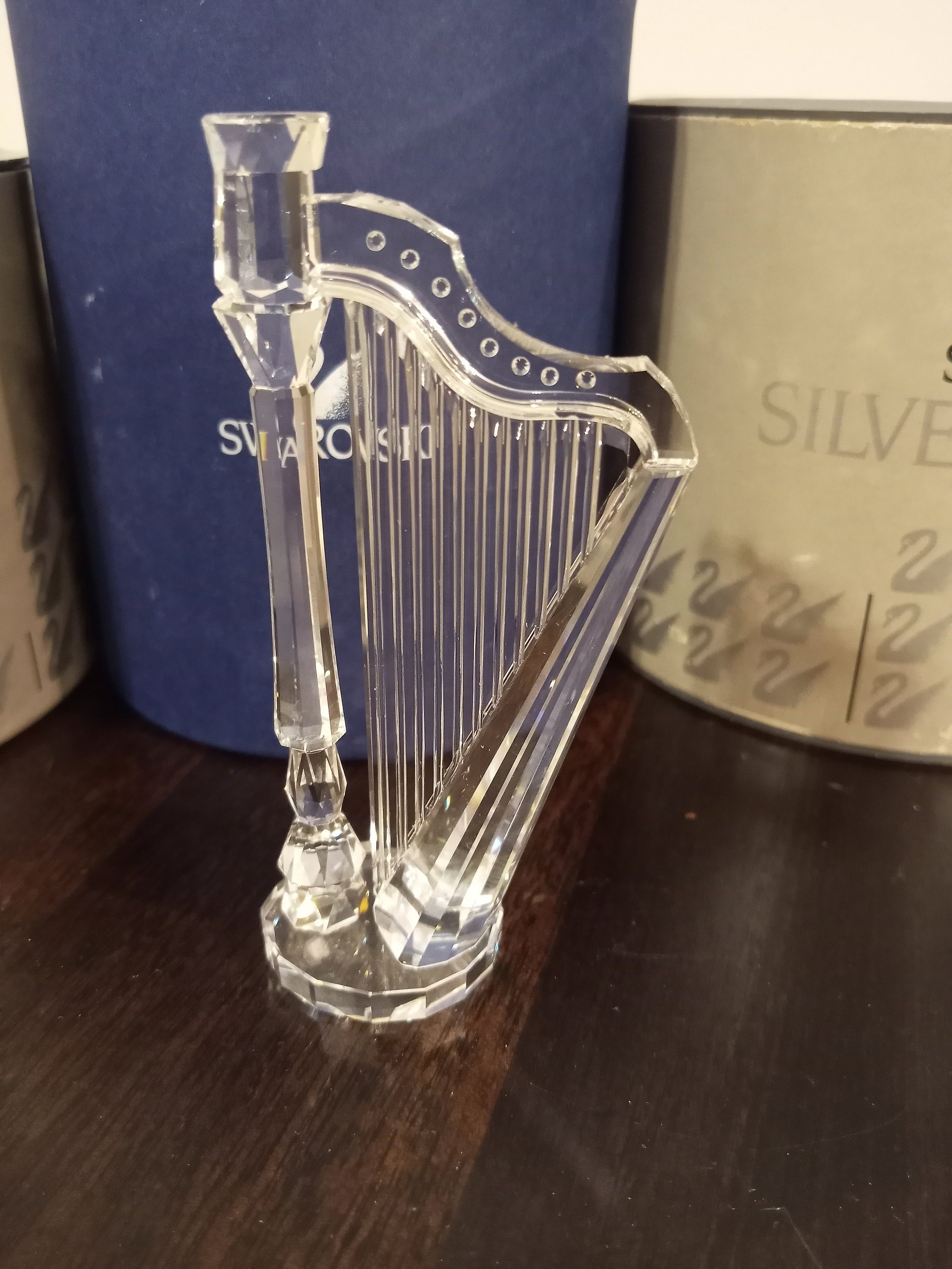 スワロフスキー　クリスタル置物　ハープ Swarovski Crystal Harp Figurine String Instrument Music Desktop