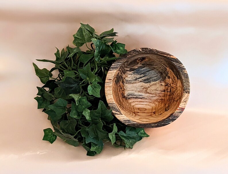 Live Edge Spalted Sumac Wood Bowl With Resin Filled Fractures Etsy