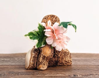 Live Edge Sumac Root Wood Vase | Rustic Wooden Twig Pot | Hand Turned Vase for Dried Flowers | Wabi Sabi Decor