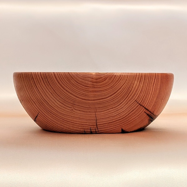 Cedar Wood Bowl with Rustic Bark Edging | 2 Cup Capacity | Food Safe Finish | Wooden Fruit Bowl | Rustic Kitchen Decor | Country Farmhouse