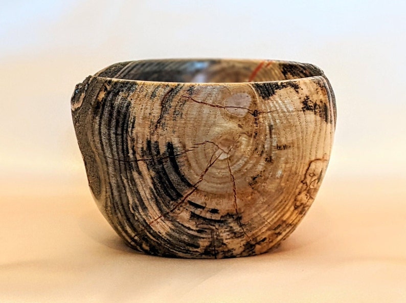 Live Edge Spalted Sumac Wood Bowl With Resin Filled Fractures Etsy