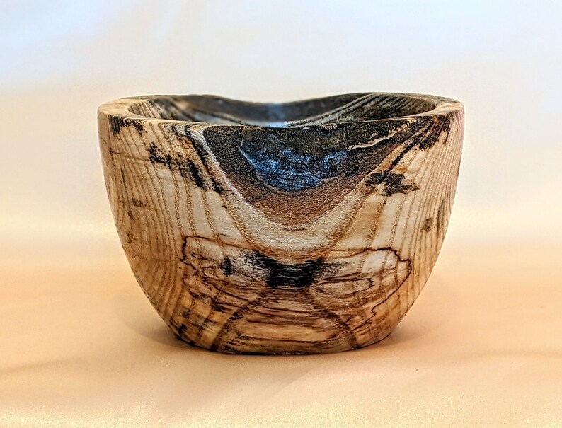 Live Edge Spalted Sumac Wood Bowl With Resin Filled Fractures Etsy