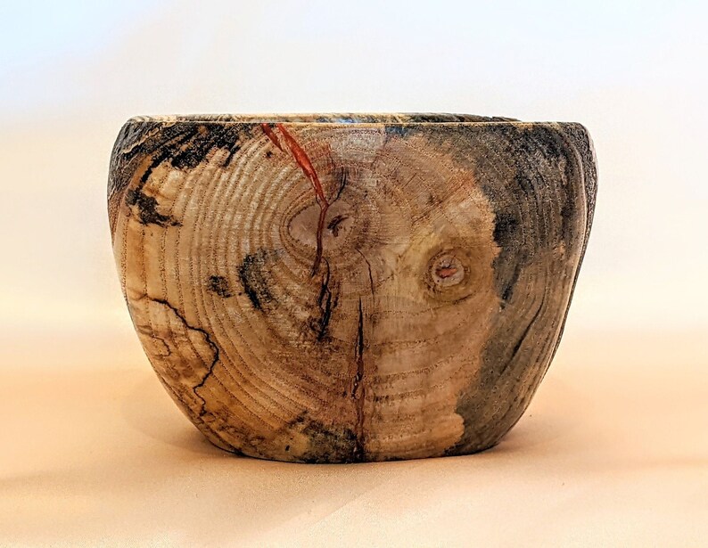 Live Edge Spalted Sumac Wood Bowl With Resin Filled Fractures Etsy