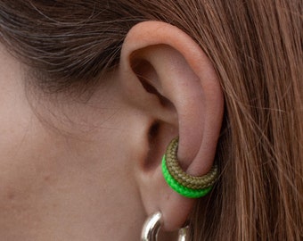 NARROW NEON statement ear cuffs - textile - various colors