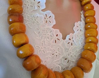 Moroccan Berber amber necklace, handmade amber necklace