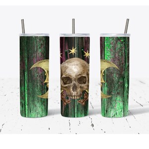 Halloween Skull and Moons Tumbler Digital Download