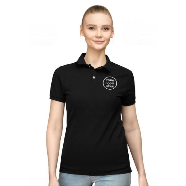 Custom Womens Slim Fit Polo with Embroidery Digitized Stitched, Embroidered Polo, Polo Shirt, Custom Logo Polo, Custom Small Business Merch