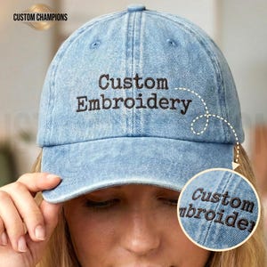 Custom Embroidered Hat , Personalized Dad hat , Embroidery Logo baseball cap , your own printed text , Bachelorette , Small business Merch