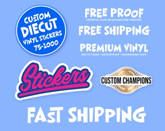 Custom Vinyl Waterproof Stickers, Cut any Shape, Custom Bulk Stickers, Sticker Lovers, Custom Stickers, Custom Diecut Labels, Fun Stickers
