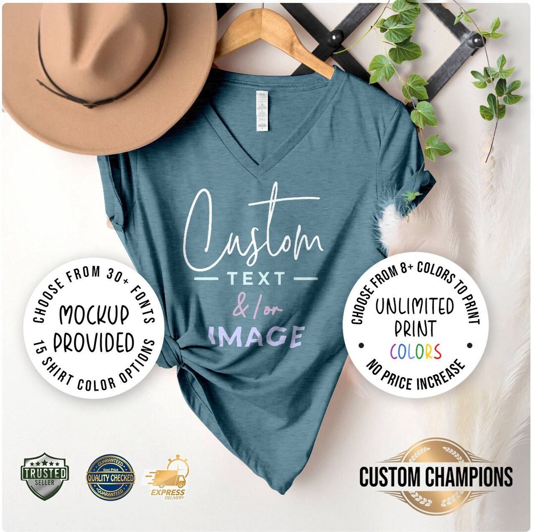 Custom V-neck, Custom Shirt, Personalized Shirt, Custom V-neck Shirts ...