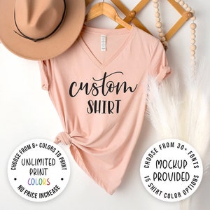 Custom V-neck, Custom Shirt, Personalized Shirt, Custom V-Neck T-shirts, Custom Logo tee, Custom Apparel, Vneck, Personalized V-neck T-shirt