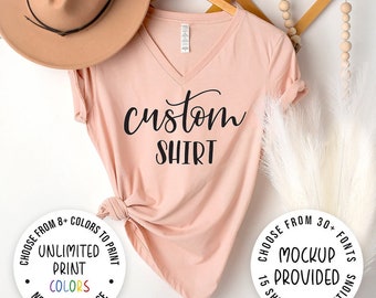 Custom V-neck, Custom Shirt, Personalized Shirt, Custom V-Neck Shirts, Custom Logo, Custom Apparel, V-Neck, Personalized V-neck T-shirt