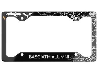 Officially Licensed Fourth Wing License Plate Frame, Fourth Wing Basgiath Alumni Metal License Plate Frame