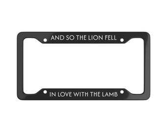 Twilight Inspired License Plate Frame: Lion and Lamb Car Decor