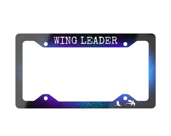 Fourth Wing | Wing Leader | License Plate Frame | Flipped Painted Metal Frame